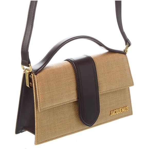 Jacquemus Bambino Large Leather-Trim Shoulder Bag, Brown - Picture 3 of 5